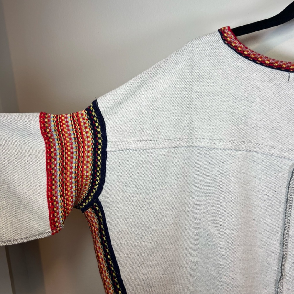 Natural Life Womens Knit Trim Sweatshirt Gray Oversize Boho Reversible NEW Large - Picture 15 of 16